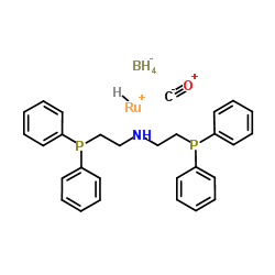 氢化羰基(四氢化硼)[双(2-二苯基膦基乙基)氨基]钌(II)结构式