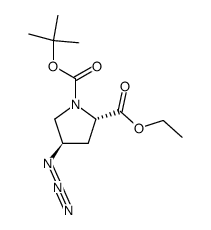 (4R)-1-(tert-butoxycarbonyl)-4-azido-L-proline ethyl ester结构式