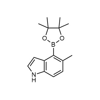 5-甲基-4-(4,4,5,5-四甲基-1,3,2-二氧杂硼烷-2-基)-1H-吲哚结构式
