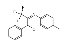 3,3,3-trifluoro-1-phenyl-2-(p-tolylimino)propan-1-ol结构式