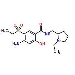4-氨基-N-[(1-乙基-2-吡咯烷基)甲基]-5-(乙基磺酰基)-2-羟基苯甲酰胺结构式