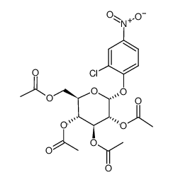 2-氯-4-硝基苯基-2,3,4,6-四-氧-乙酰基-Α-D-吡喃葡萄糖苷结构式