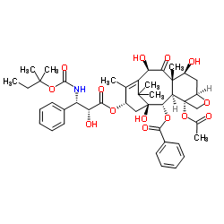 (2α,5β,7β,10β,13α)-4-Acetoxy-1,7,10-trihydroxy-13-{[(2R,3S)-2-hydroxy-3-({[(2-methyl-2-butanyl)oxy]carbonyl}amino)-3-phenylpropanoyl]oxy}-9-oxo-5,20-epoxytax-11-en-2-yl benzoate Structure