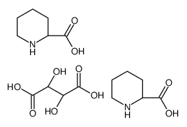 (2R,3R)-2,3-dihydroxybutanedioic acid,(2R)-piperidine-2-carboxylic acid结构式