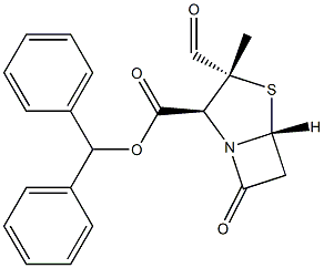 diphenylmethyl (2S,3R,5R)-3-formyl-3-methyl-7-oxo-4-thia-1-azabicyclo[3.2.0]heptane-2-carboxylate Structure
