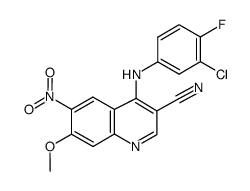 4-(3-Chloro-4-fluoro-phenylamino)-7-methoxy-6-nitro-quinoline-3-carbonitrile结构式