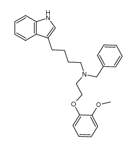 benzyl-[4-(1H-indol-3-yl)butyl]-[2-(2-methoxyphenoxy)ethyl]amine结构式