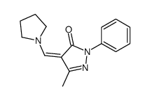 3-Methyl-1-phenyl-4-(1-pyrrolidinylmethylene)-2-pyrazolin-5-one结构式
