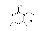 6-hydroxy-4,4,6-trimethyl-1-propyl-1,3-diazinane-2-thione结构式