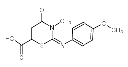 2-(4-甲氧基-苯基亚氨基)-3-甲基-4-氧代-[1,3]噻嗪烷-6-羧酸结构式