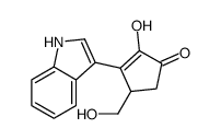 2-hydroxy-4-(hydroxymethyl)-3-(1H-indol-3-yl)cyclopent-2-en-1-one Structure