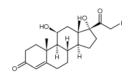 11β,17α-dihydroxy-21-iodopregn-4-ene-3,20-dione结构式