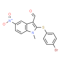 2-[(4-Bromophenyl)sulfanyl]-1-methyl-5-nitro-1H-indole-3-carbaldehyde结构式