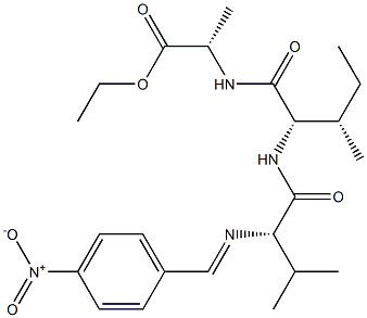 N-[(4-Nitrophenyl)methylene]-L-Val-L-Ile-L-Ala-OEt Structure