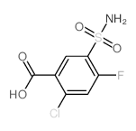 2-氯-4-氟-5-氨磺酰基苯甲酸结构式