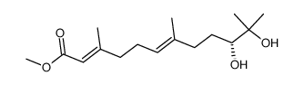(2E,6E,10R)-10,11-dihydroxy-3,7,11-trimethyldodeca-2,6-dienoaic acid methyl ester结构式