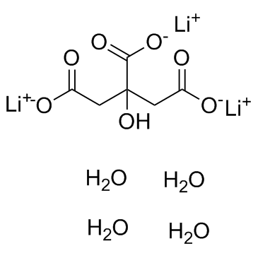 Trilithium citrate tetrahydrate structure