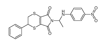 6-[1-(4-nitro-anilino)-ethyl]-2-phenyl-2,3-dihydro-[1,4]dithiino[2,3-c]pyrrole-5,7-dione Structure