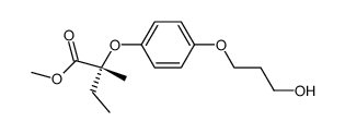 (R)-2-[4-(3-Hydroxy-propoxy)-phenoxy]-2-methyl-butyric acid methyl ester结构式