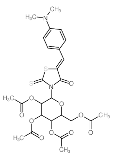 4-Thiazolidinone,5-[[4-(dimethylamino)phenyl]methylene]-3-(2,3,4,6-tetra-O-acetyl-b-D-glucopyranosyl)-2-thioxo- Structure