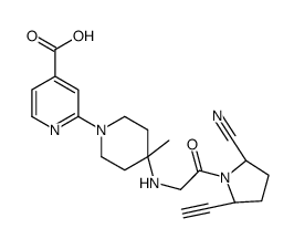2-[4-[[2-[(2S,5R)-2-氰基-5-乙炔基-1-吡咯烷基]-2-氧代乙基]氨基]-4-甲基-1-哌啶基]-4-吡啶羧酸结构式
