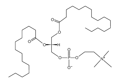 1-棕榈酰基-2-肉豆蔻酰基-sn-甘油-3-磷酸胆碱结构式