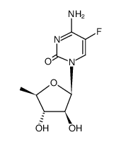 4-amino-1-(β-D-5-deoxy-arabinofuranosyl)-5-fluoro-1H-pyrimidin-2-one结构式