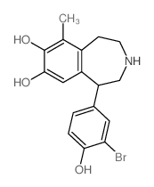 1-(3-溴-4-羟基苯基)-6-甲基-2,3,4,5-四氢-1H-苯并[d]吖庚因-7,8-二醇1-(3-溴-4-羟基苯基)-6-甲基-2,3,4,5-四氢-1H-苯并[d]吖庚因-7,8-二醇结构式