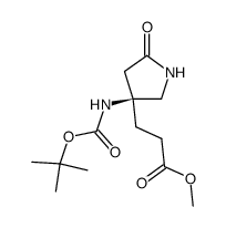 methyl (S)-3-(3-((tert-butoxycarbonyl)amino)-5-oxopyrrolidin-3-yl)propanoate Structure