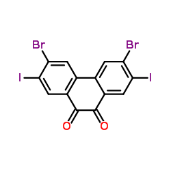 3,6-二溴-2,7-二碘菲醌结构式