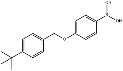 4-(4-叔丁基苯甲氧基)苯基硼酸结构式
