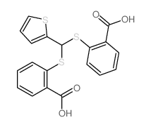 2-[(2-carboxyphenyl)sulfanyl-thiophen-2-yl-methyl]sulfanylbenzoic acid Structure