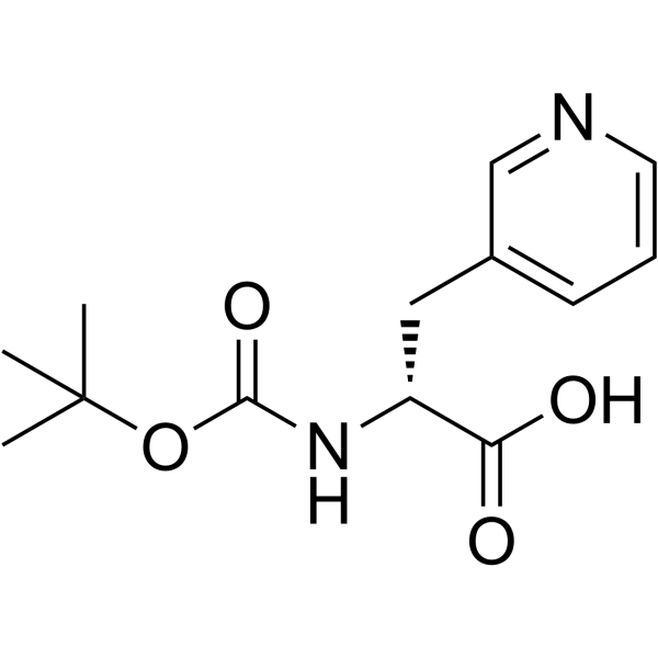 Boc-D-3-(3-吡啶基)-丙氨酸结构式