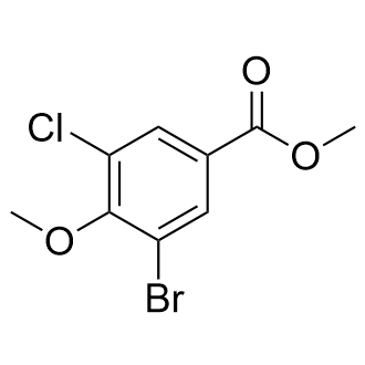 3-溴-5-氯-4-甲氧基苯甲酸甲酯结构式