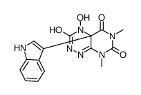4-hydroxy-4a-(1H-indol-3-yl)-6,8-dimethyl-2H-pyrimido[5,4-e][1,2,4]triazine-3,5,7-trione结构式