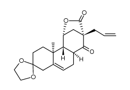 ent-3,3-ethanediyldioxy-11β-hydroxy-14-oxo-14,15-seco-androsta-5,15-dien-18-oic acid-lactone结构式