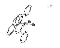 cis-dibromobis(2-(2'-pyridyl)quinoline)rhodium(III) bromide Structure