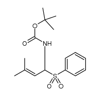 tert-butyl {2,3-dimethyl-1-(phenylsulfonyl)but-2-en-1-yl}carbamate结构式