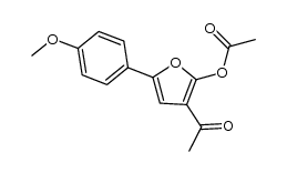 3-acetyl-5-(4-methoxyphenyl)furan-2-yl acetate结构式