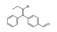 (Z)-4-(2-bromo-1-phenyl-1-butenyl)benzaldehyde Structure
