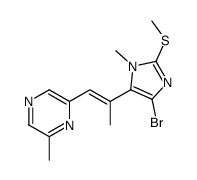 2-[(E)-2-(5-bromo-3-methyl-2-methylsulfanylimidazol-4-yl)prop-1-enyl]-6-methylpyrazine结构式