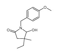 4-ethyl-5-hydroxy-1-(4-methoxybenzyl)-4-methylpyrrolidin-2-one结构式