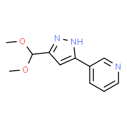 3-(3-(二甲氧基甲基)-1H-吡唑-5-基)吡啶结构式