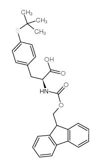 (S)-Fmoc-4-叔丁基硫代苯丙氨酸结构式
