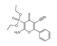 2-amino-5-cyano-6-phenyl-4-thioxo-4H-pyran-3-ylphosphonic acid diethyl ester Structure
