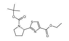 2-((S)-1-叔丁氧基羰基-吡咯烷-2-基)-噻唑-4-羧酸乙酯结构式