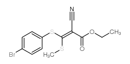 3-(4-溴苯硫基)-2-氰基-3-(甲硫基)丙烯酸乙酯结构式
