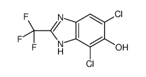 4,6-dichloro-2-(trifluoromethyl)-1H-benzimidazol-5-ol结构式