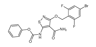 (3-((4-溴-26-二氟苄基)氧基)-4-氨基甲酰异噻唑-5-基)氨基甲酸苯酯结构式