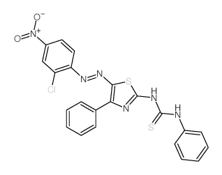 Thiourea,N-[5-[2-(2-chloro-4-nitrophenyl)diazenyl]-4-phenyl-2-thiazolyl]-N'-phenyl-结构式